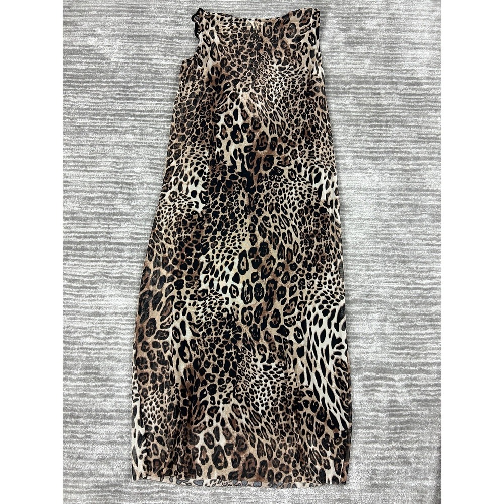 Rolla‎ Coster Dress Womens Medium Multicolor Leopard Print Sleeveless Midi Tank